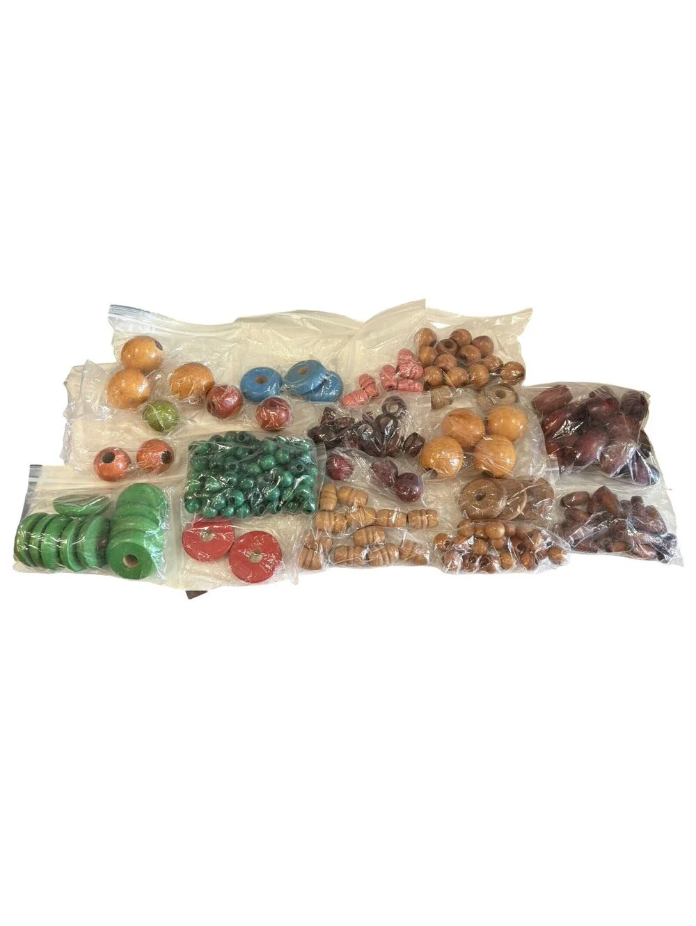VTG 70s MACRAME JEWELRY CRAFTING WOOD BEAD ASSORTED LOT